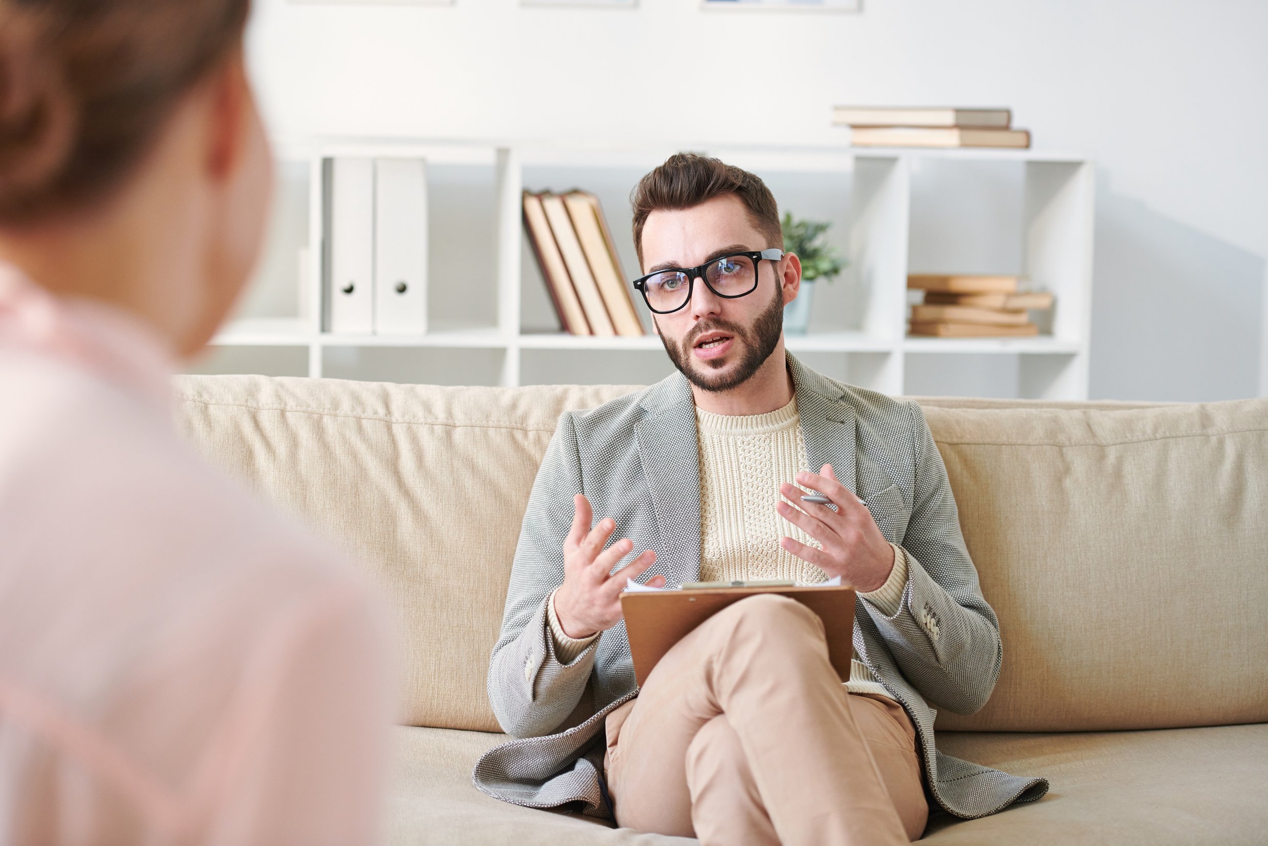 Counselor talking